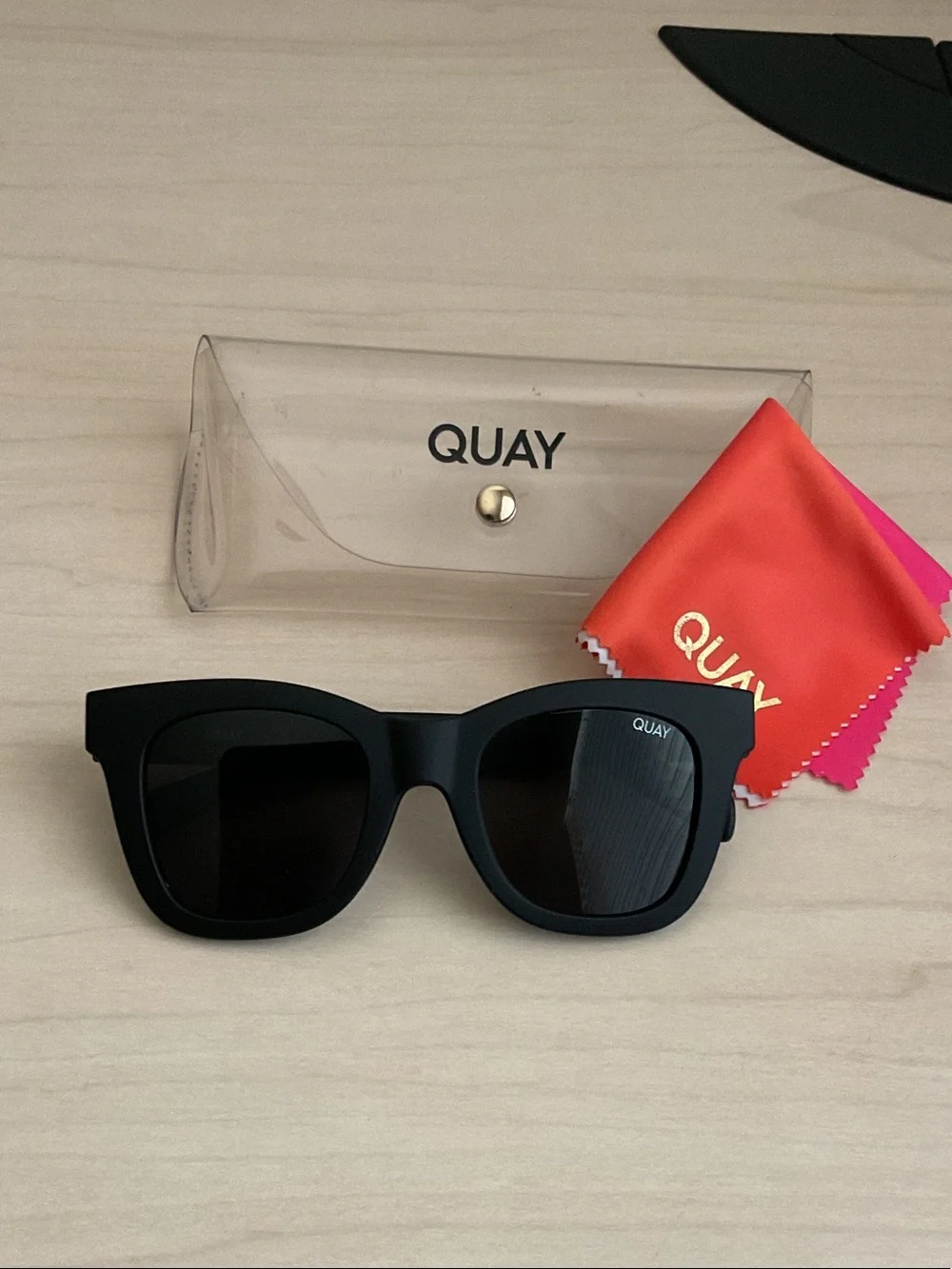 Quay Australia Black Polarized 'After Hours' Square Sunglasses